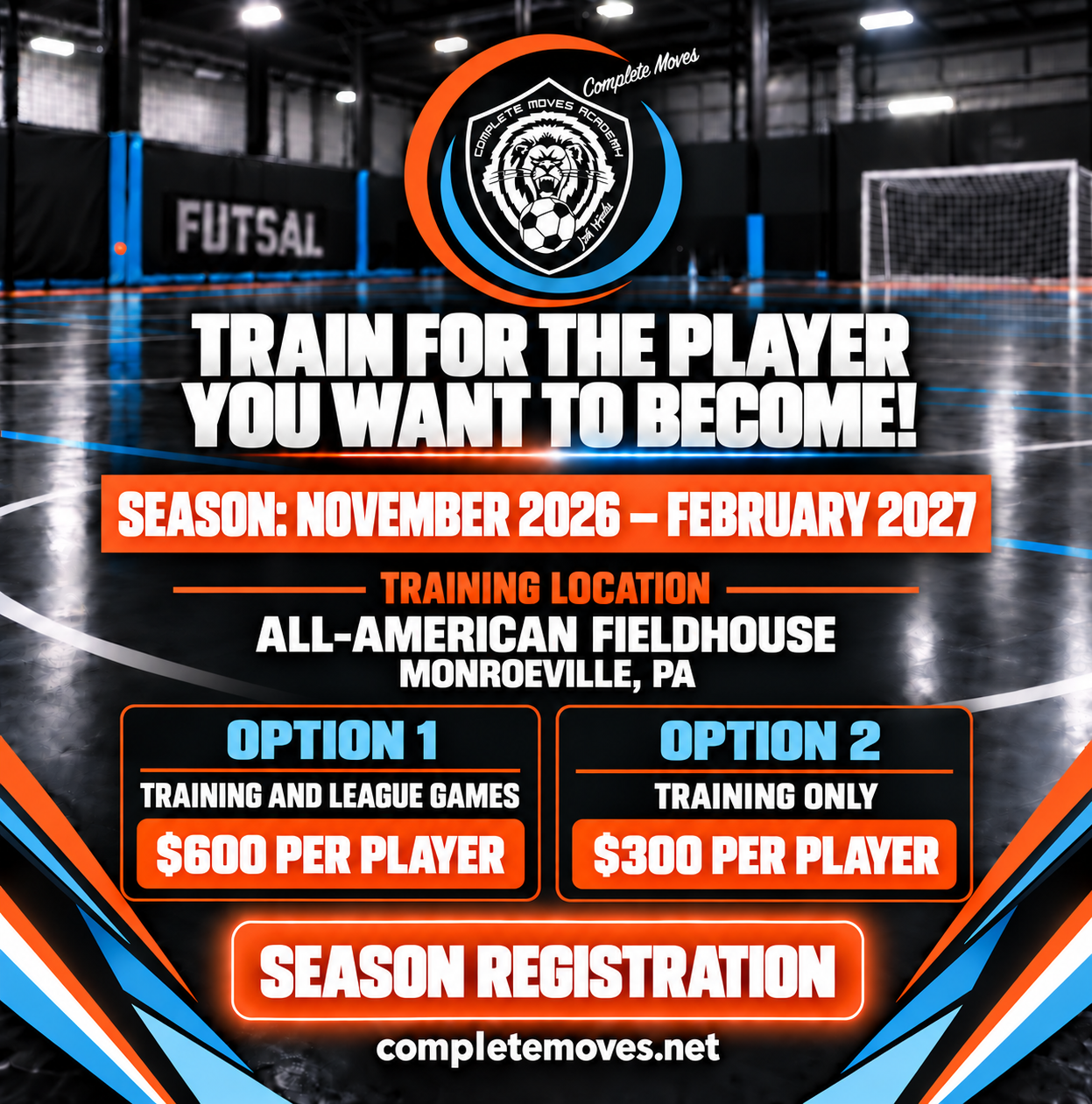 youth futsal season registration
